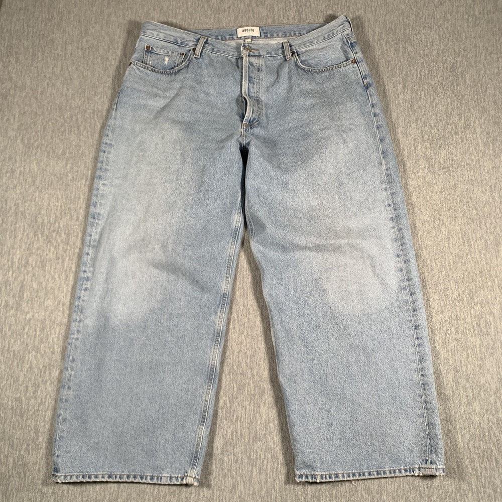 Agolde Jeans Womens 33 Light Wash Low Slung Baggy Organic Cotton‎ Denim